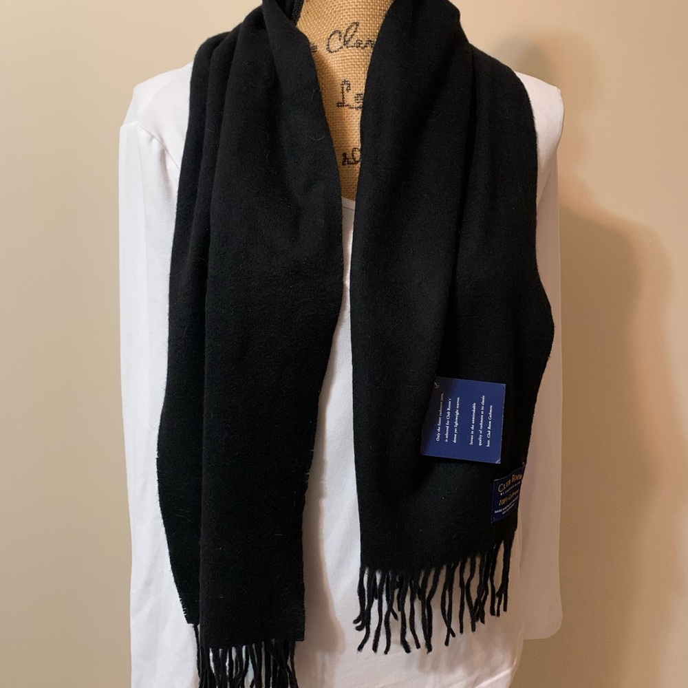 CHARTER CLUB Club Room 100% cashmere black Unisex scarf NWT